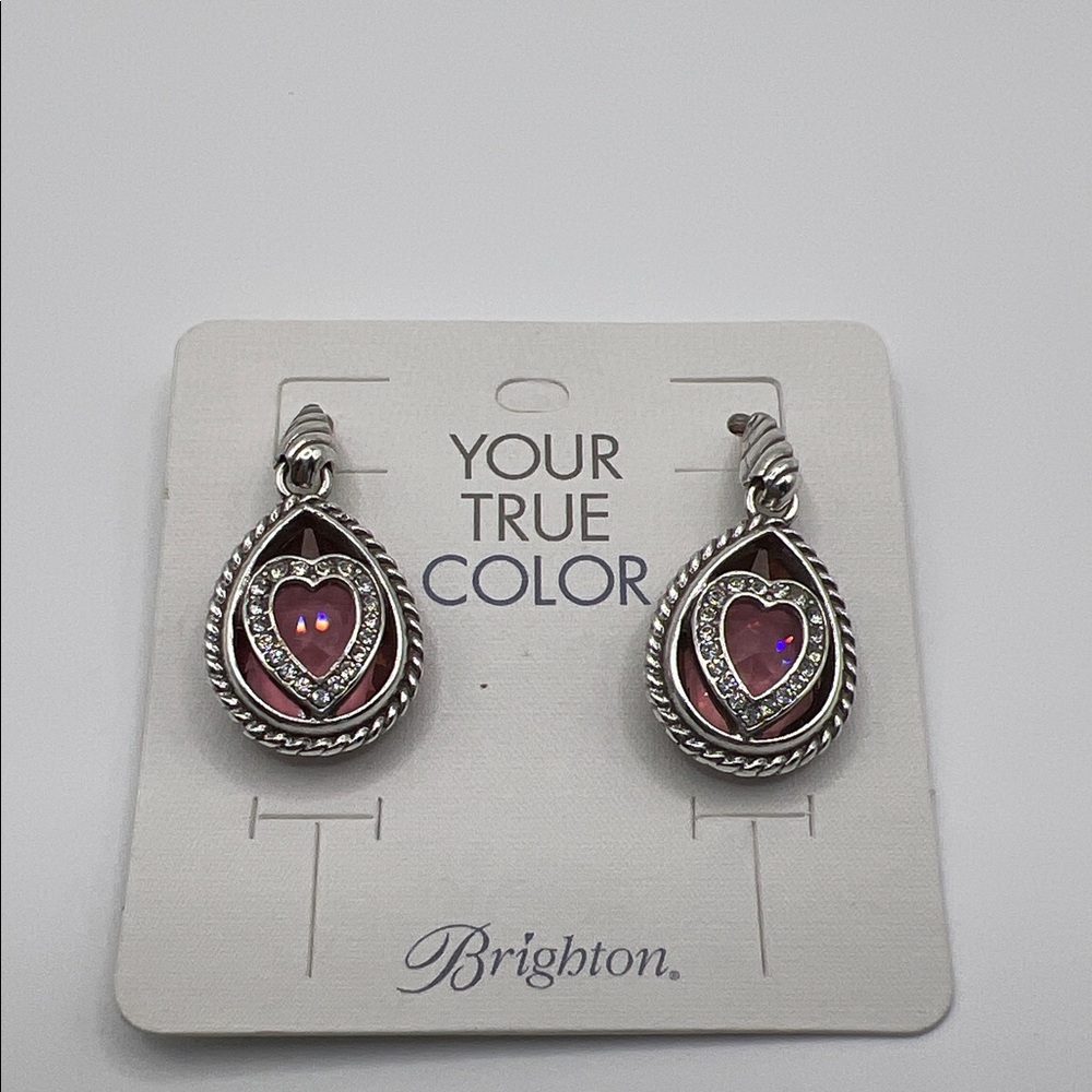 Brighton Your True Color Courageous Heart Earrings. NWT